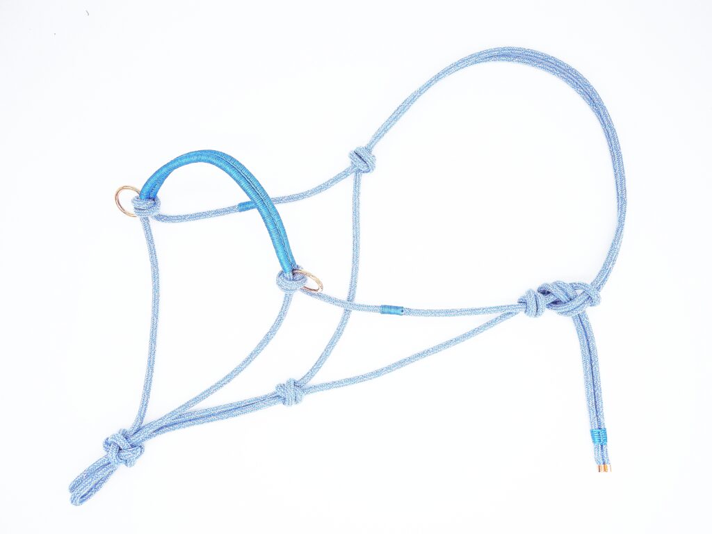 Niebieski halter — przykładowe wykonanie
